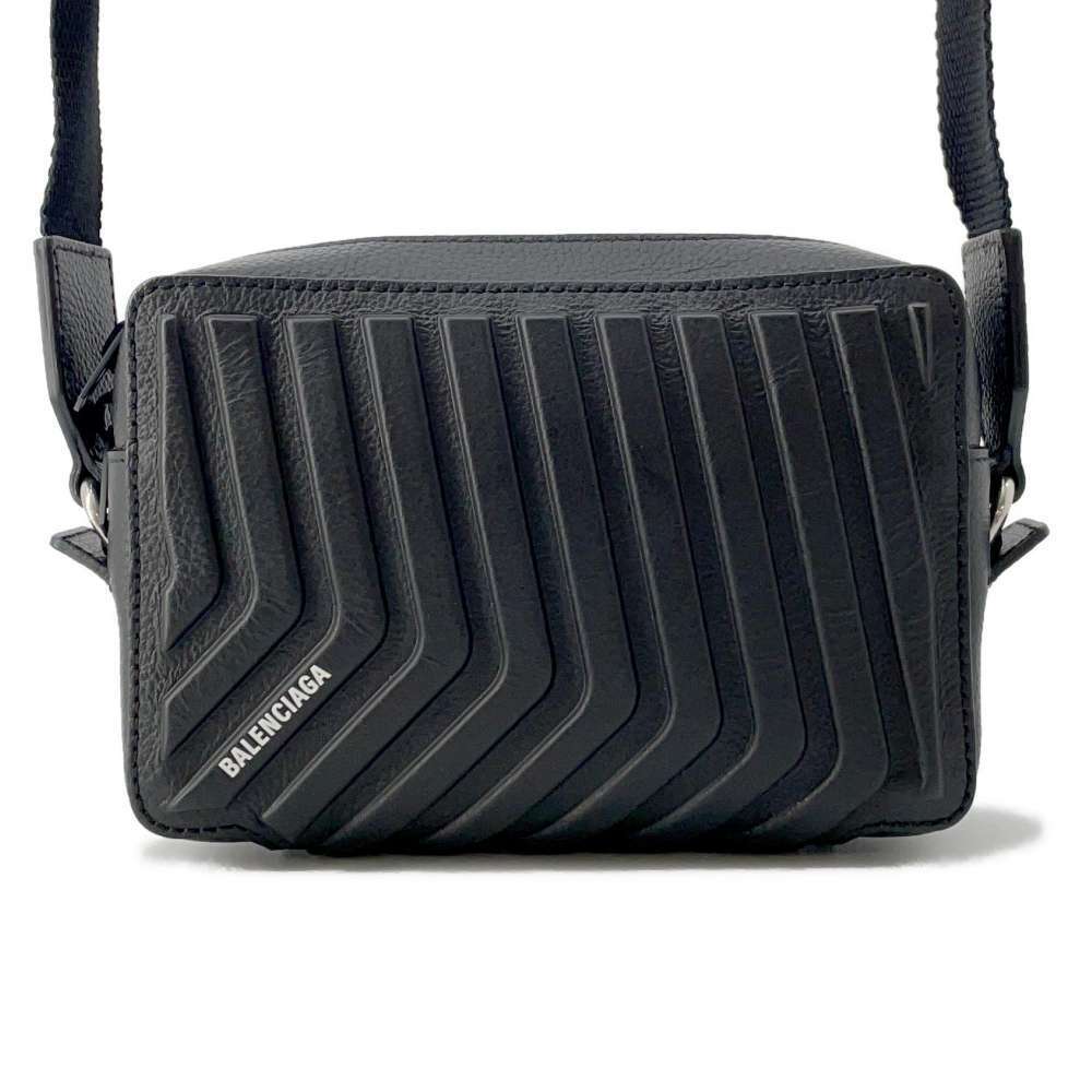 Balenciaga Shoulder Bag Car Camera Leather Black